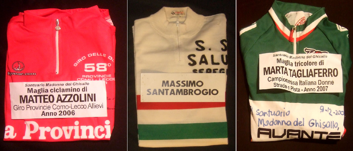 maglie donate al Santuario della Madonna del Ghisallo